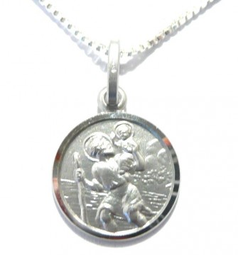 St Kristoffer medaljong i sterling silver 925 for barn