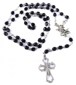 Rosenkrans med svarte perler og St Mikael senter