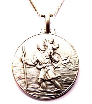 XL Saint Christopher medaljong i sølv